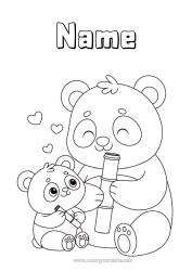 Colouring to customise Animal Panda Other Animals Of The World Animal Family Cub Bamboo