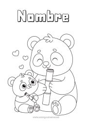 Dibujo libre Animales Panda Otros animales del mundo Familia de animales Bebé animal Bambú