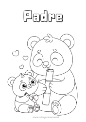 Niño página para colorear Animales Panda Otros animales del mundo Familia de animales Bebé animal Bambú