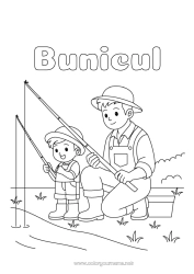 Pagină de colorat pentru copii Pește Copil Cizme Adult