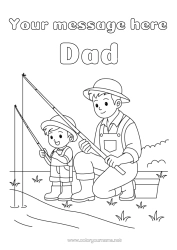 Free colouring Fishing Child Boots Adult