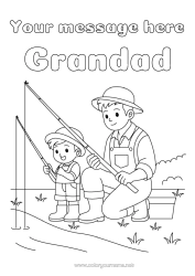 Free colouring Fishing Child Boots Adult