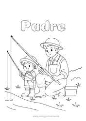 Niño página para colorear Pesca Niño Botas Adulto