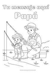 Colorear gratis Pesca Niño Botas Adulto