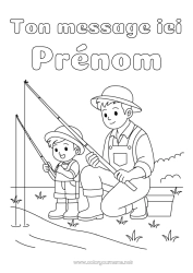 Coloriage gratuit Pêche Enfant Bottes Adulte
