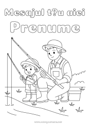 Pagină de colorat pentru copii Pește Copil Cizme Adult