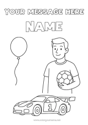 Colouring to customise Football Sport Dad Party Racing Car Race Cars And Circuits