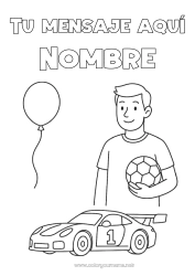 Colorear gratis Balón de fútbol Papá Fiesta Coche de carreras Vehículos de carreras y pistas