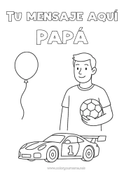 Colorear gratis Balón de fútbol Sport Papá Fiesta Coche de carreras Vehículos de carreras y pistas