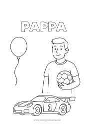 Färgläggningssida för barn Fotboll Pappa Fest Racerbils Racingfordon och banor