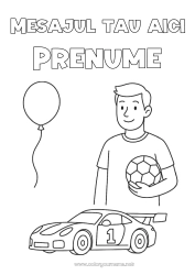 Desen liber de colorat Minge de fotbal Tată Sărbătoare Mașină de curse Vehicule de curse și circuite
