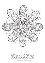 Niño página para colorear Flores Margarita Zentangle