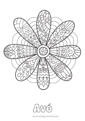 Página de desenho infantil Flores Margarida Zentangle
