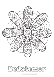Farvelægningssiden for børn Blomster Marguerite Zentangle