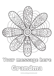 Free coloring Flowers Daisy Zentangle
