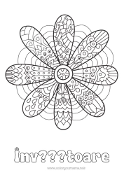 Pagină de colorat pentru copii Flori Margareta Zentangle