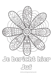 Gratis kleurplaat Bloemen Madeliefje Zentangle