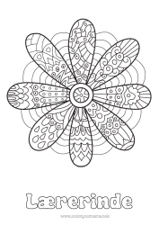 Farvelægningssiden for børn Blomster Marguerite Zentangle