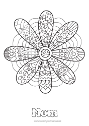 Child coloring page Flowers Daisy Zentangle