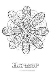 Färgläggningssida för barn Blommor Marguerite Zentangle