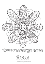 Free colouring Flowers Daisy Zentangle