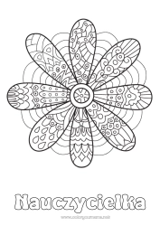 Kolorowanka dla dziecka Kwiaty Margaret Zentangle