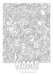 Free colouring Monster Pumpkin Magic cauldron Halloween
