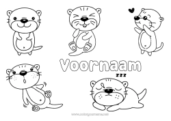 Gratis tekening Kawaii Dier Zeedieren Otter