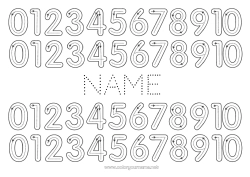 Free drawing Number Children's activities Trace and color