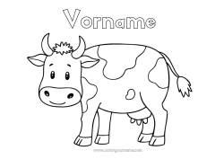 Kostenlose Malvorlage Tier Kuh Einfache Ausmalbilder Bauernhoftiere