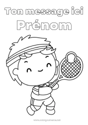 Coloriage à personnaliser Sport Garçon Tennis Sports de raquettes