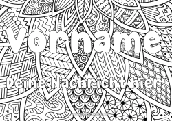 Kostenlose Malvorlage Blätter Dekorierter Name Komplexe Ausmalbilder Zentangle Dekorativer Hintergrund
