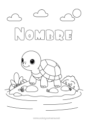 Colorear gratis Tortuga Animales Reptiles Isla Tortuga terrestre