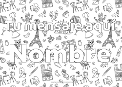 Dibujo libre Nombre decorado Francia Simbolos Torre Eiffel Paris Monument Fondo decorativo