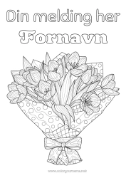 Gratis fargelegging Blomster Tulipan Komplekse fargelegginger Bukett