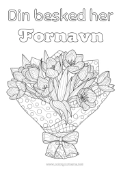 Farvelægningssiden for børn Blomster Tulipan Komplekse farvelægninger Bukket