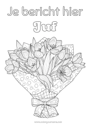 Gratis kleurplaat Bloemen Tulp Complex Kleurplaten Boeket