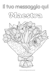 Colorazione gratuita Fiori Tulipano Colorazioni complesse Mazzo