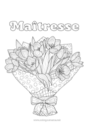 Coloriage enfant Fleurs Tulipe Coloriages complexes Bouquet