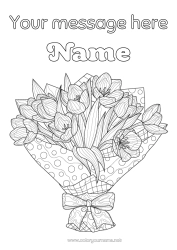 Colouring to customise Flowers Tulip Complex Colouring Pages Bunch