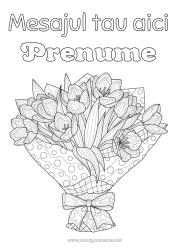 Pagină de colorat pentru copii Flori Lalea Desene de colorat complexe Buchet