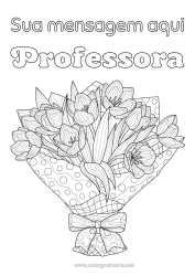 Desenho grátis Flores Tulipa Colorações Complexas Buquê