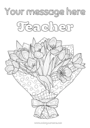 Free colouring Flowers Tulip Complex colouring pages Bunch