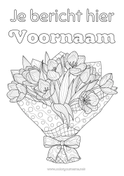 Kleurplaat aanpassen Bloemen Tulp Complex Kleurplaten Boeket