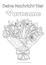 Malvorlage anpassen Blumen Tulpe Komplexe Ausmalbilder Blumenstrauß