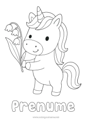 Desen liber de colorat Unicornă Animal Lăcrămioare Desene de colorat ușoare 1 Mai Dragoni, unicorni și animale fantastice