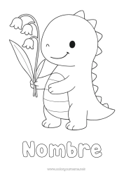 Dibujo libre Dinosaurios Animales Lirio de los valles Dibujos fáciles para colorear 1 de mayo
