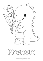 Coloriage à personnaliser Dinosaures Animal Muguet Coloriages faciles 1er mai