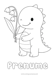 Desen liber de colorat Dinozauri Animal Lăcrămioare Desene de colorat ușoare 1 Mai