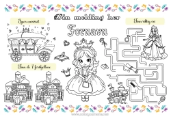 Gratis fargelegging Prinsesse Barnaktiviteter Utskriftsvennlig borddekorasjon Forskjellene spillet